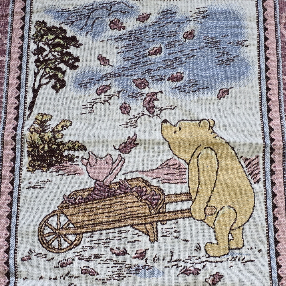 Disney Winnie the Pooh and Piglet Tapestry - Yellow and Pink